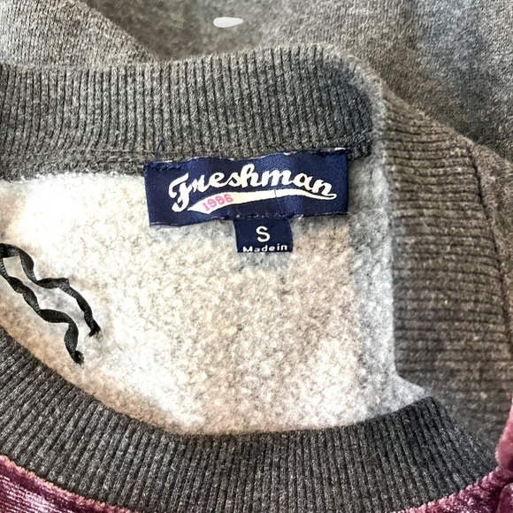 Freshman Sweatshirt Womens Small Gray Purple Velvet Chevron Y2K Dark Goth - Picture 8 of 10